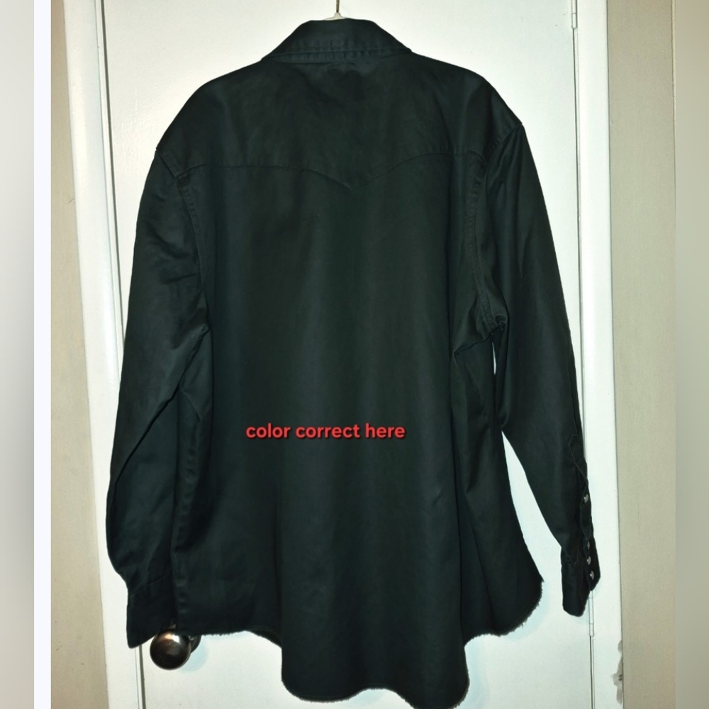 Wrangler XXL Cowboy Cut Firm FinishTwill Western Snap Work Shirt 2XL - Picture 2 of 10